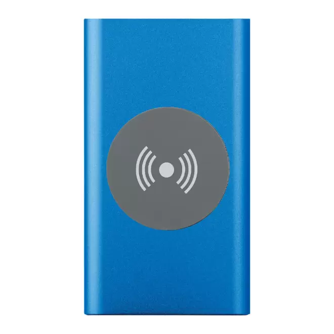 BATTERIE EXTERNE PUBLICITAIRE ET CHARGEUR A INDUCTION 'LERGEN' - bleu royal