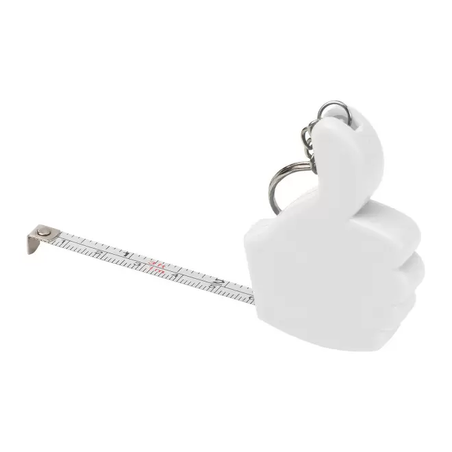 PORTE-CLES METRE RUBAN PERSONNALISABLE 'DANO POUCE' - blanc