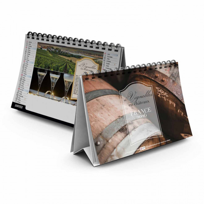 CALENDRIER CHEVALET 7 FEUILLETS PERSONNALISABLE 'ASHA' - vendange