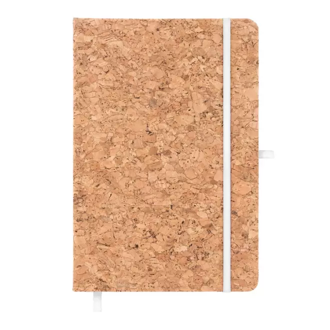 CARNET A5 EN LIÈGE PERSONNALISÉ 'ISIDRO' - blanc