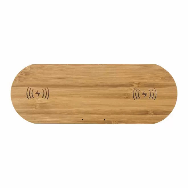 CHARGEUR INDUCTION DOUBLE 5W PERSONNALISABLE 'CIADRIO' - bambou