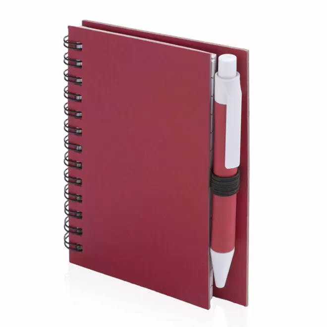 CARNET A SPIRALES AVEC STYLO PERSONNALISABLE 'CARLEY MINI' - rouge