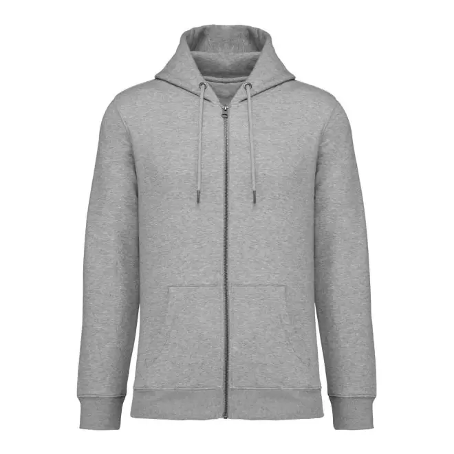 SWEAT-SHIRT MIXTE ZIPPE PERSONNALISABLE 'NATIF' - gris chiné