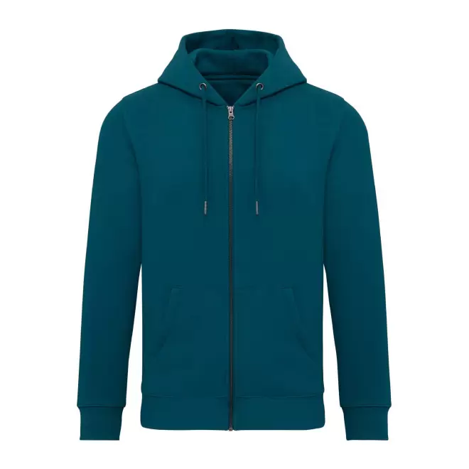 SWEAT-SHIRT MIXTE ZIPPE PERSONNALISABLE 'NATIF' - bleu canard