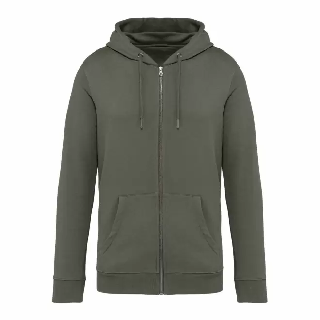 SWEAT-SHIRT MIXTE ZIPPE PERSONNALISABLE 'NATIF' - kaki