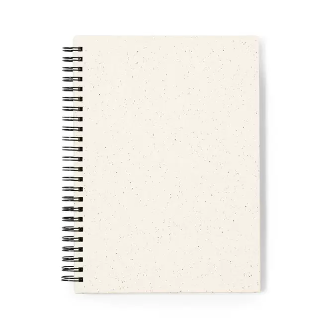 CARNET A5 CARTON RECYCLE SPIRALE PERSONNALISABLE 'LAURENT' - blanc cassé
