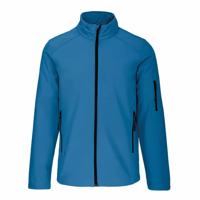 VESTE SOFTSHELL HOMME PERSONNALISABLE 'KARISOFT' - bleu clair