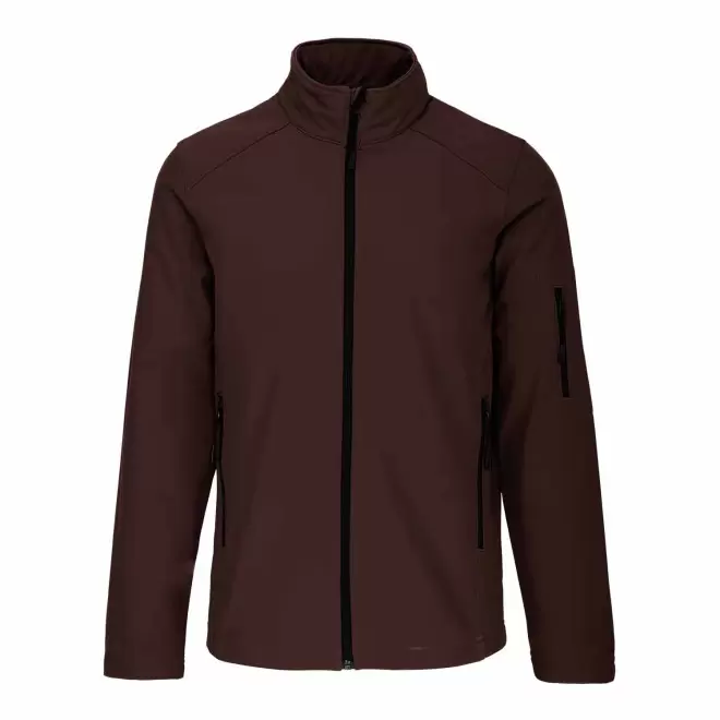 VESTE SOFTSHELL HOMME PERSONNALISABLE 'KARISOFT' - chocolat