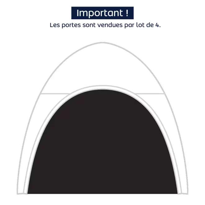 KIT 4 PORTES NEUTRES POURE TENTE PERSONNALISABLE 'INUITE' - noir
