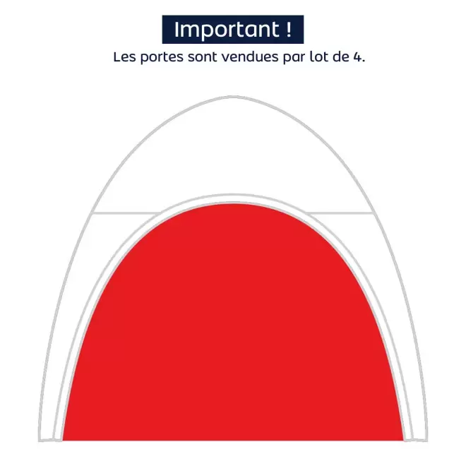 KIT 4 PORTES NEUTRES POURE TENTE PERSONNALISABLE 'INUITE' - rouge