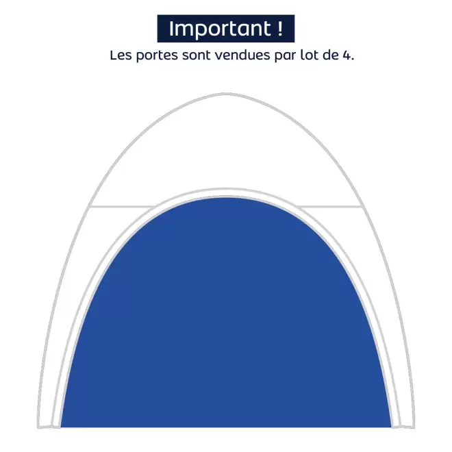 KIT 4 PORTES NEUTRES POURE TENTE PERSONNALISABLE 'INUITE' - bleu