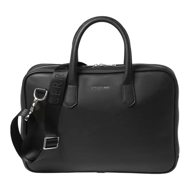 SACOCHE POUR ORDINATEUR CERRUTI 1881® 'ZOOM' - noir/argenté