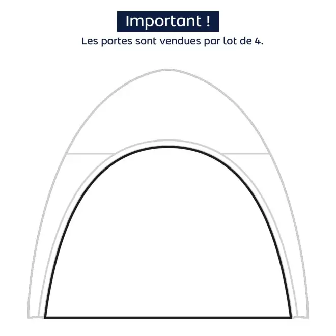 KIT 4 PORTES NEUTRES POURE TENTE PERSONNALISABLE 'INUITE' - blanc