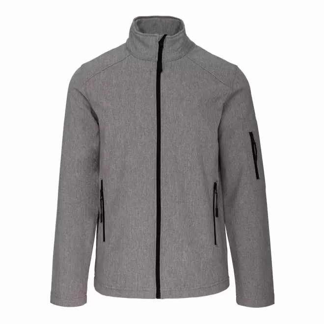VESTE SOFTSHELL HOMME PERSONNALISABLE 'KARISOFT' - gris clair