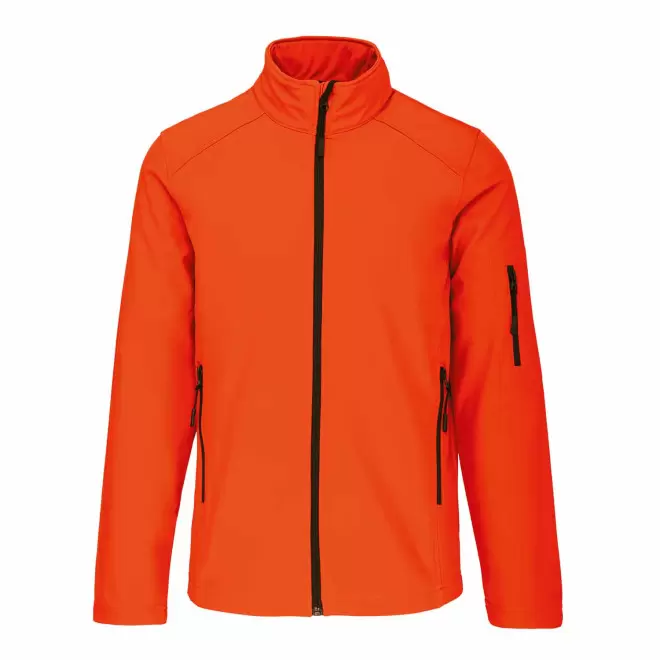 VESTE SOFTSHELL HOMME PERSONNALISABLE 'KARISOFT' - orange fluo