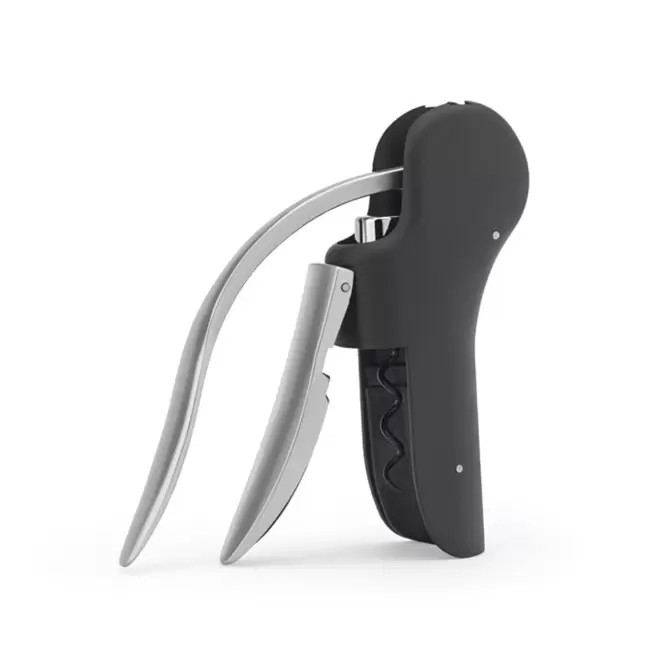 TIRE BOUCHON PERSONNALISABLE SOMMELIER A LEVIER 'BOUP' - noir