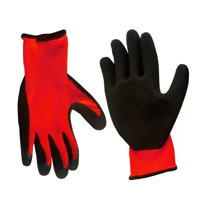 GANTS DE TRAVAIL PERSONNALISABLE 'MASGUA NYLON LATEX' - noir/rouge