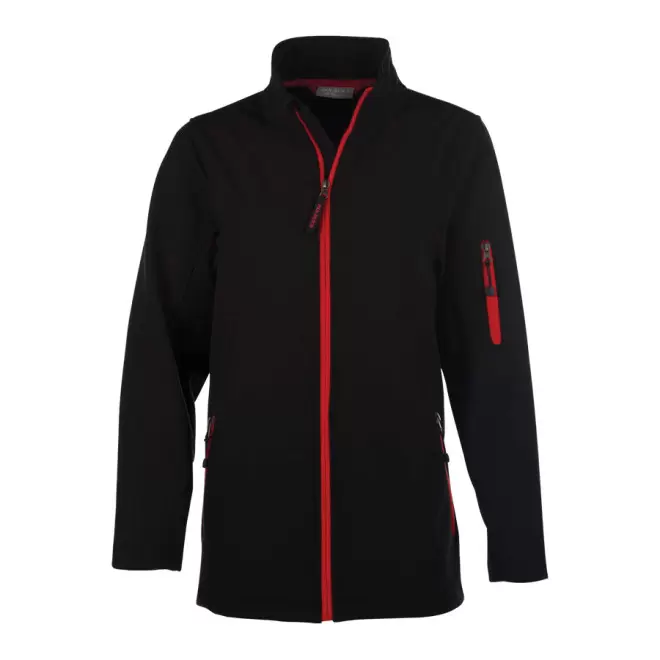 SOFTSHELL PERSONNALISABLE FEMME PEN DUICK 'ATLANTIC' - noir/rouge