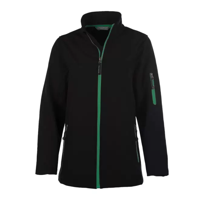 SOFTSHELL PERSONNALISABLE FEMME PEN DUICK 'ATLANTIC' - noir/vert
