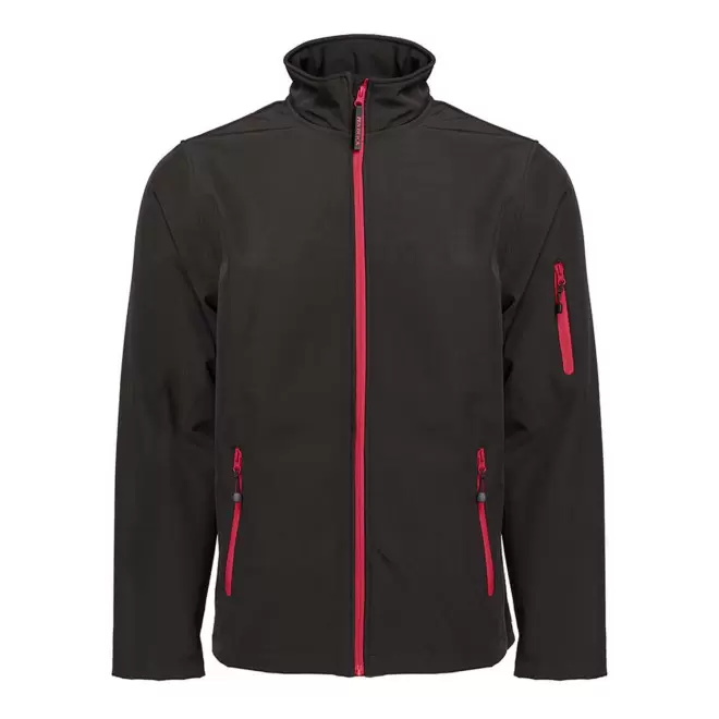 SOFTSHELL HOMME PERSONNALISABLE PEN DUICK 'ATLANTIC' - noir/rouge