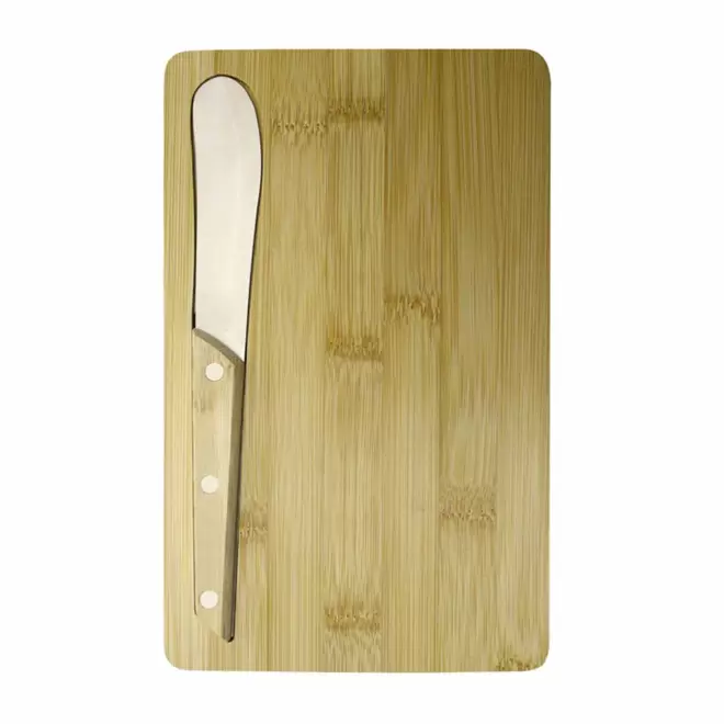 SET PLANCHE ET COUTEAU BAMBOU PERSONNALISABLE 'TARTINEUR' - beige