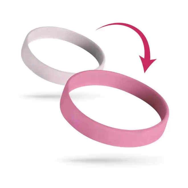 BRACELET SILICONE REACTIF UV PERSONNALISABLE 'FESTI SUN' - rose