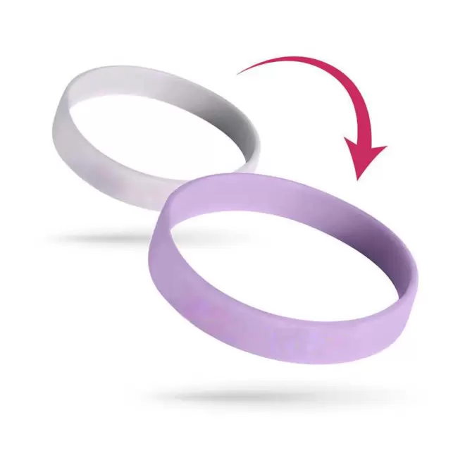 BRACELET SILICONE REACTIF UV PERSONNALISABLE 'FESTI SUN' - violet clair