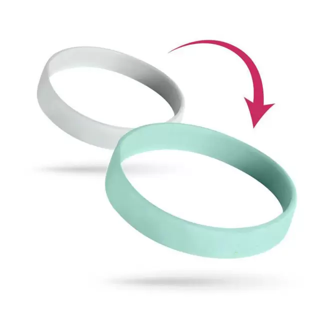 BRACELET SILICONE REACTIF UV PERSONNALISABLE 'FESTI SUN' - bleu ciel