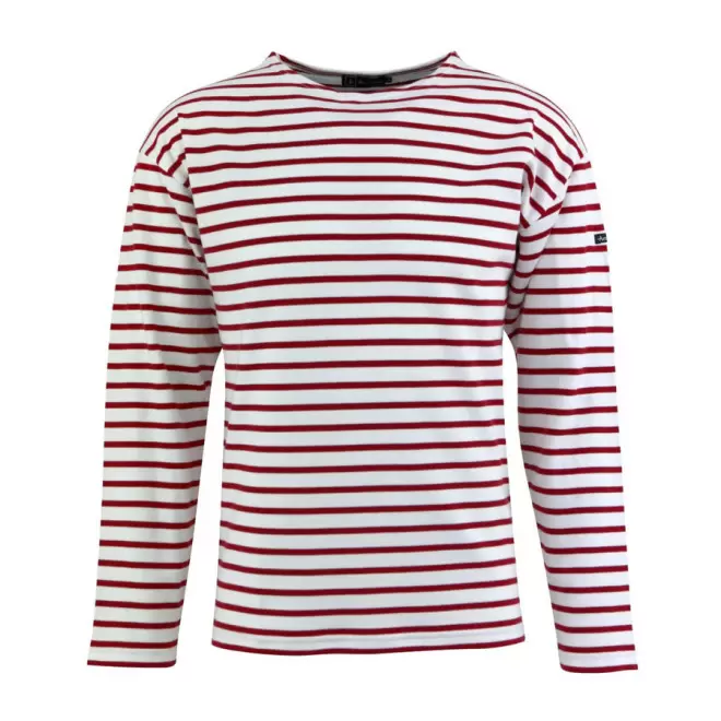 MARINIÈRE PERSONNALISEÉ HOMME MANCHES LONGUES ARMOR LUX® 'TUDY' - blanc/rouge