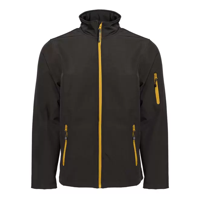 SOFTSHELL HOMME PERSONNALISABLE PEN DUICK 'ATLANTIC' - noir/jaune