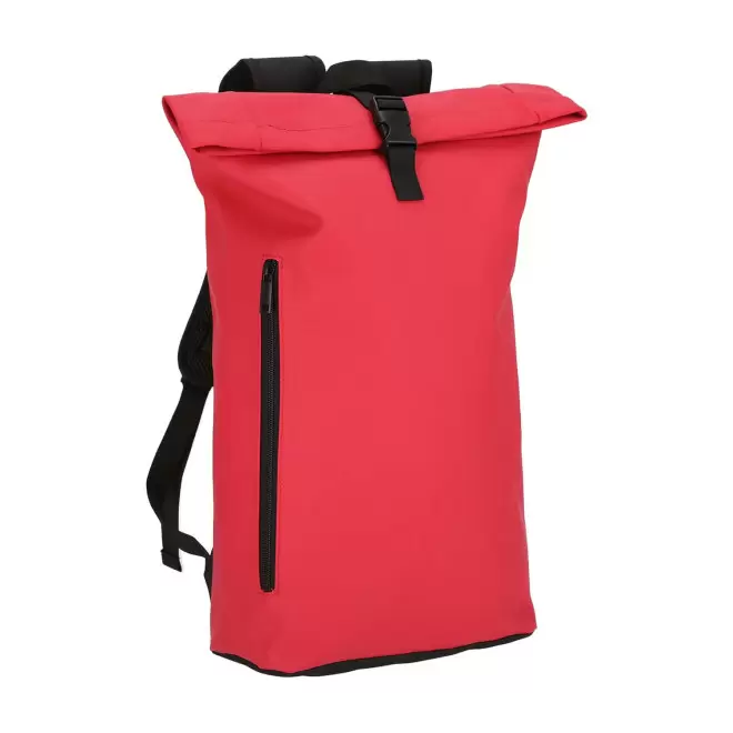 SAC A DOS IMPERMEABLE PERSONNALISABLE EN PU RECYCLE 'OLEX' - rouge