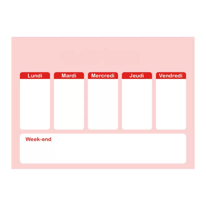 PLANNING AIMANTE PUBLICITAIRE 'CHECK' - rouge - 30x21cm