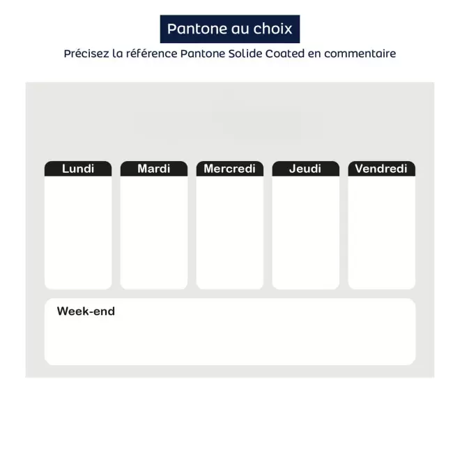 PLANNING AIMANTE PUBLICITAIRE 'CHECK' - pantone - 30x21cm