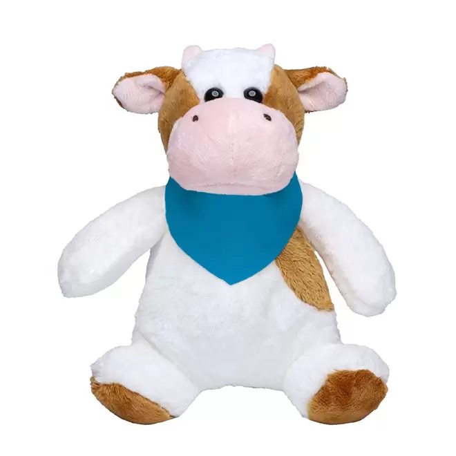 PELUCHE VACHE PERSONNALISABLE 'AMEUHLY BANDANA ' - turquoise