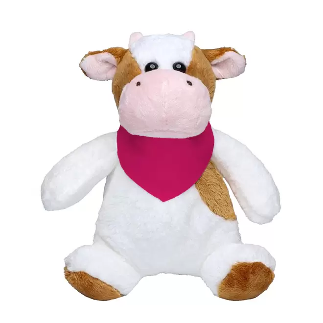 PELUCHE VACHE PERSONNALISABLE 'AMEUHLY BANDANA ' - rose