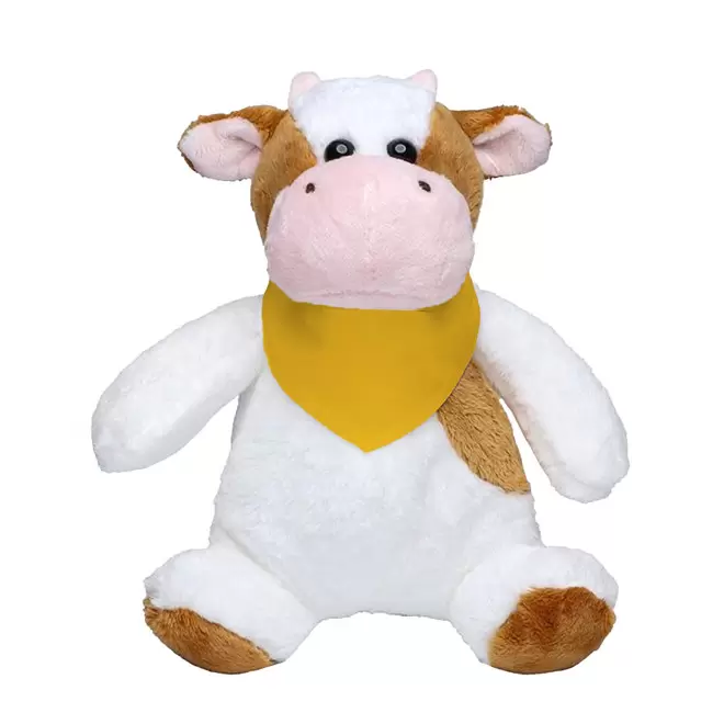 PELUCHE VACHE PERSONNALISABLE 'AMEUHLY BANDANA ' - jaune