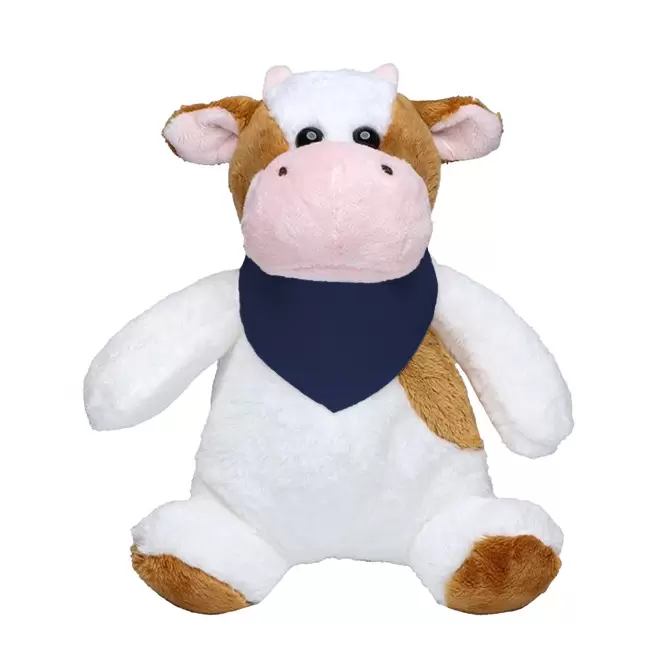 PELUCHE VACHE PERSONNALISABLE 'AMEUHLY BANDANA ' - bleu foncé