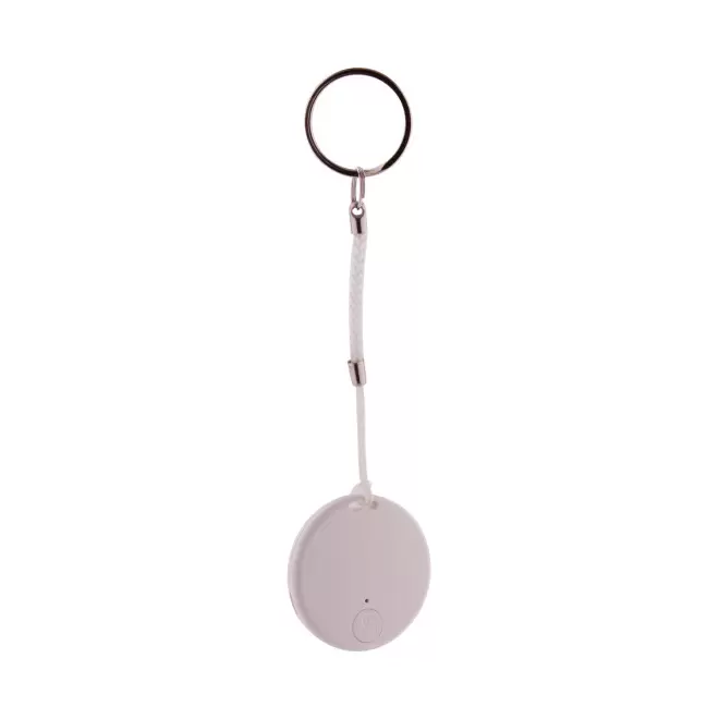 PORTE CLE GEOLOCALISABLE PERSONNALISABLE 'TRACKER ROND' - blanc