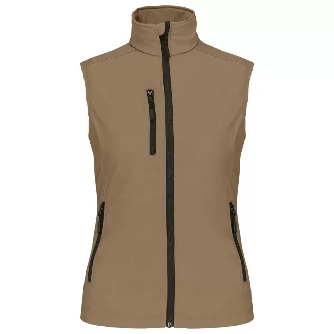 VESTE SOFTSHELL FEMME PERSONNALISABLE 'KARISOFT BW' - camel