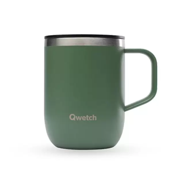 MUG ISOTHERME 350ML QWETCH® PERSONNALISABLE 'TISANIERE MINI' - kaki