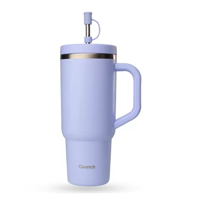 MUG ISOTHERME AVEC POIGNEE QWETCH® PERSONNALISABLE 'TRAVEL CUP' - glycine