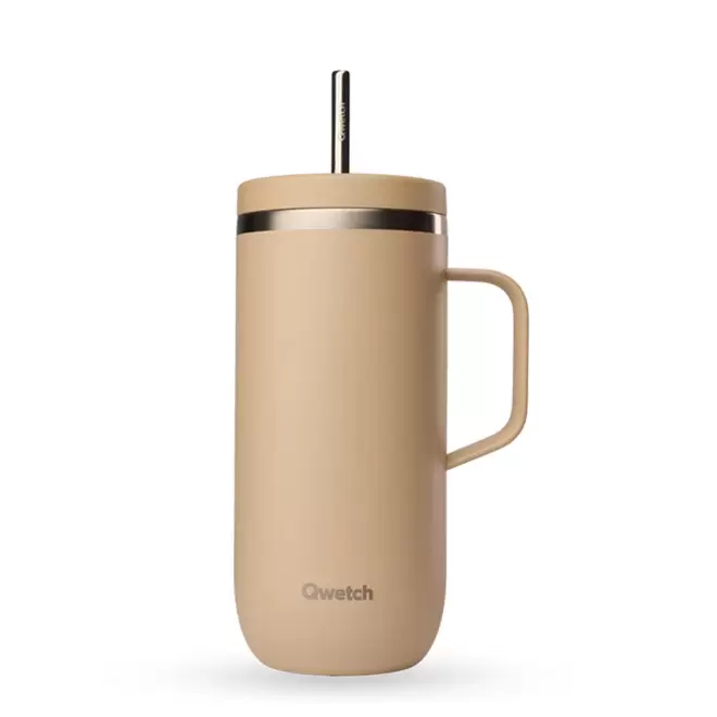 MUG ISOTHERME 600ML QWETCH® PERSONNALISE 'COLD CUP POIGNEE' - lin