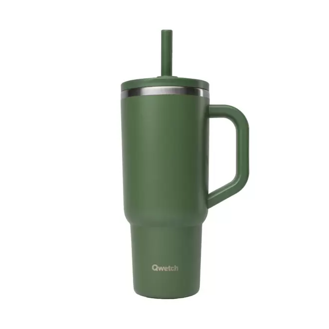 MUG ISOTHERME ETANCHE QWETCH® PERSONNALISE 'TRAVEL CUP' - kaki