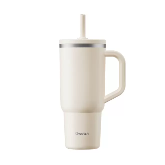 MUG ISOTHERME ETANCHE QWETCH® PERSONNALISE 'TRAVEL CUP' - sable