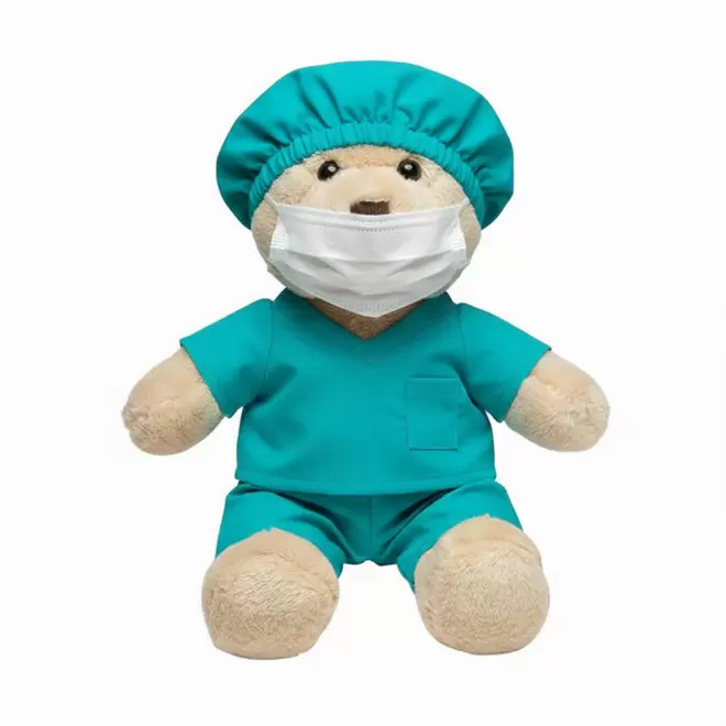 PELUCHE OURSON DOCTEUR PERSONNALISABLE 'CHIROURS' - marron clair