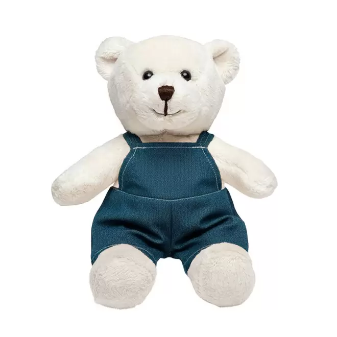 PELUCHE OURSON SALOPETTE PERSONNALISABLE 'PLOMBI' - crème
