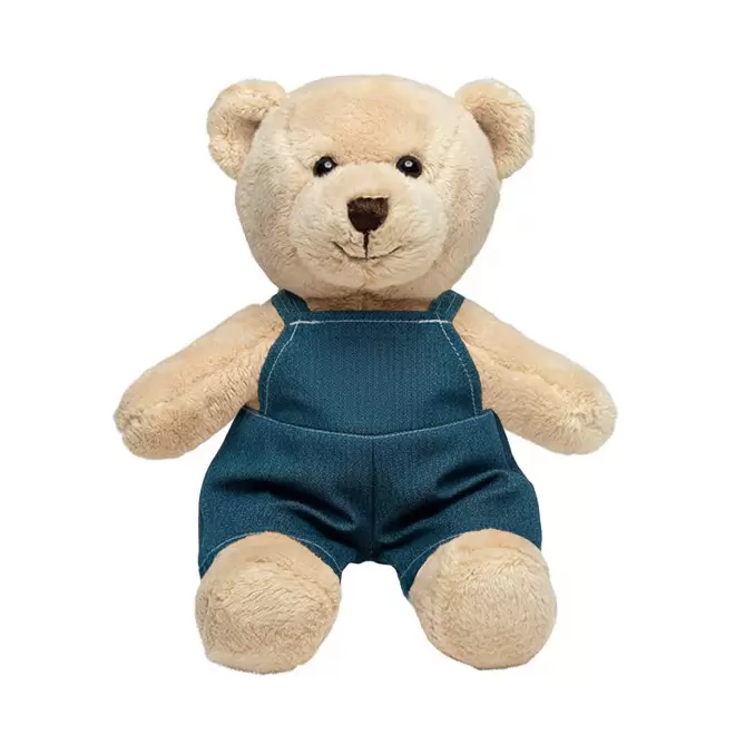 PELUCHE OURSON SALOPETTE PERSONNALISABLE 'PLOMBI' - marron clair