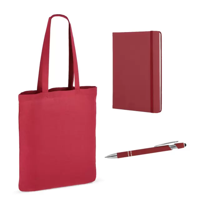 SET SAC CARNET ET STYLO PERSONNALISABLE 'BUSY' - bordeaux