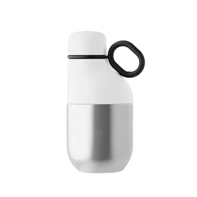 GOURDE ET MUG ISOTHERME 2 EN 1 330ML PERSONNALISABLE 'TIHOU' - blanc/argenté