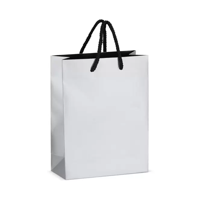 SAC CADEAU PAPIER FSC PERSONNALISABLE 'SOSOMA 18x8x24'  - argenté